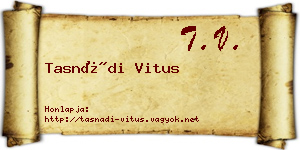 Tasnádi Vitus névjegykártya